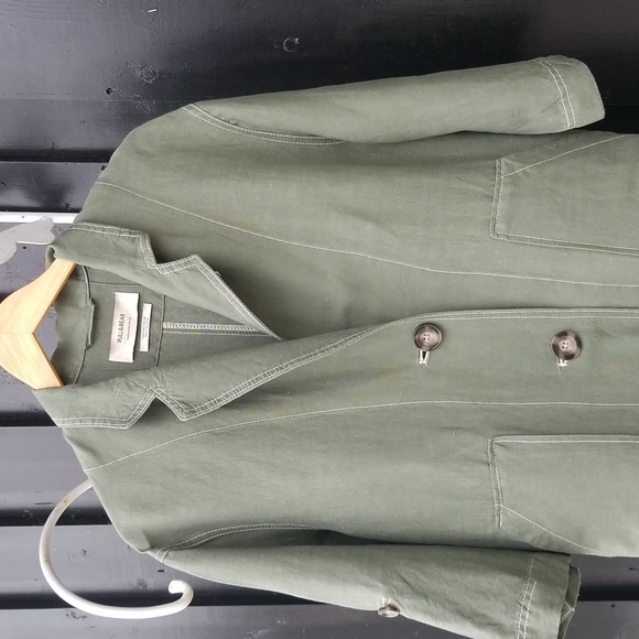 Pull and Bear Linen Blend Trench Coat - Picture 3 of 14